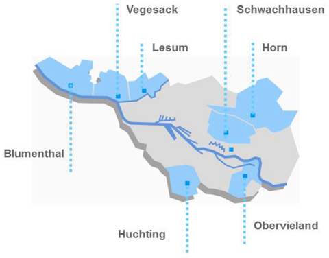 Karte Standorte in Bremen